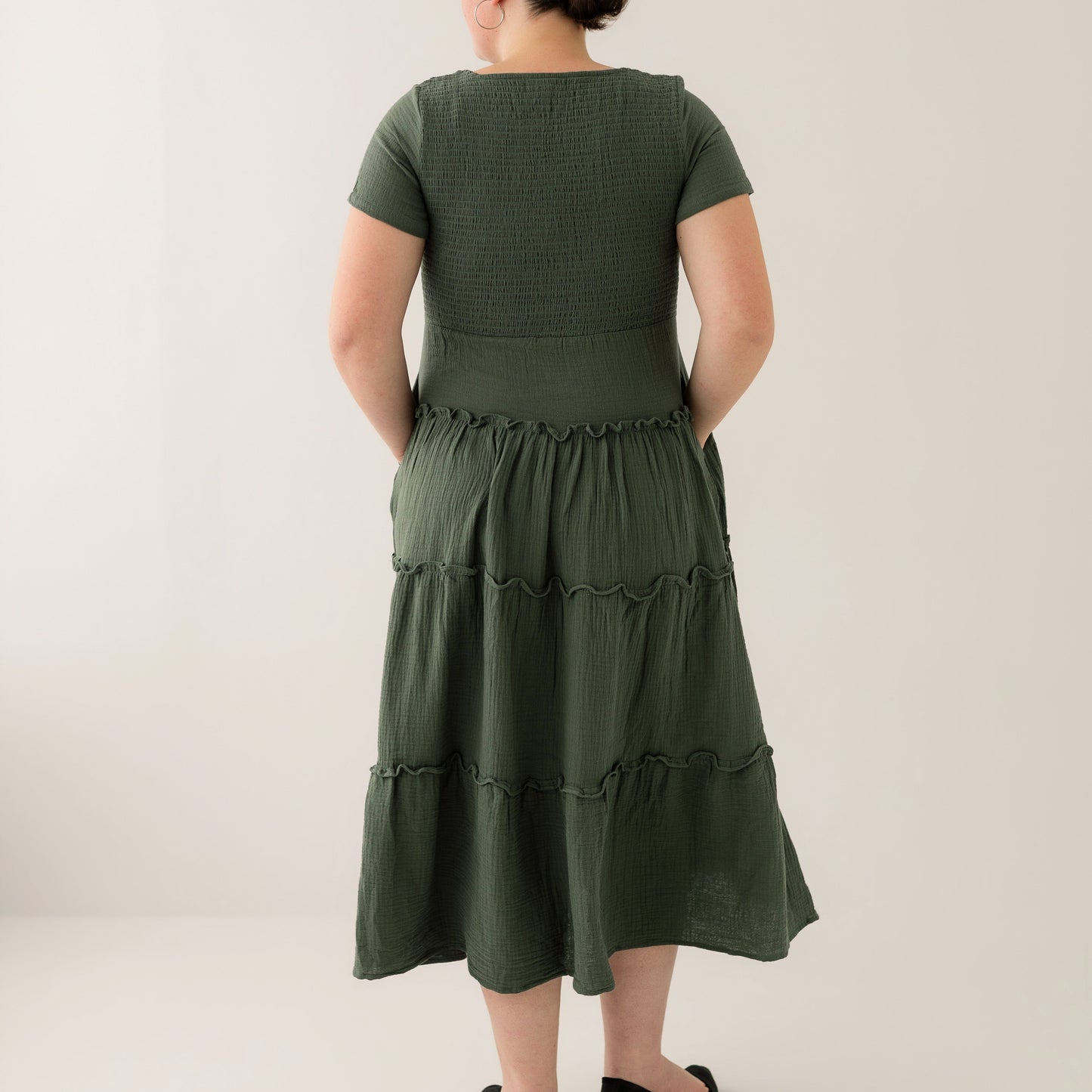 Breastfeeding & Bump Friendly dress - Green