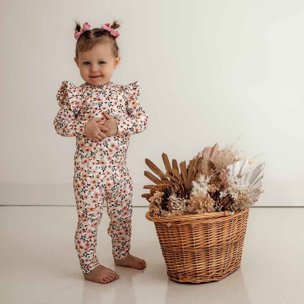 Flourish Maternity NZ - Spring Floral Organic Growsuit. Toddler Size.