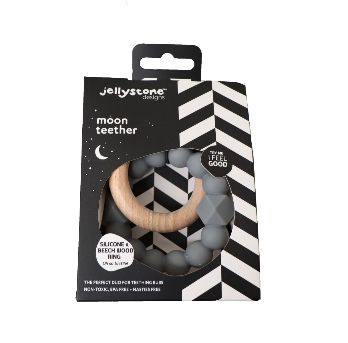 Flourish Maternity NZ - Moon Teether Soft Blue. Mums and Baby online shop