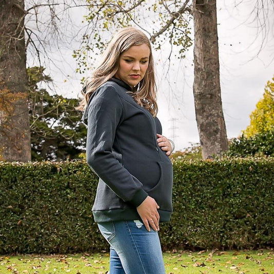 Breastfeeding Hoodie. Maternity Hoodie. Jade Nursing Hoodie.  Maternity Jumper. Flourish Maternity Designed in NZ