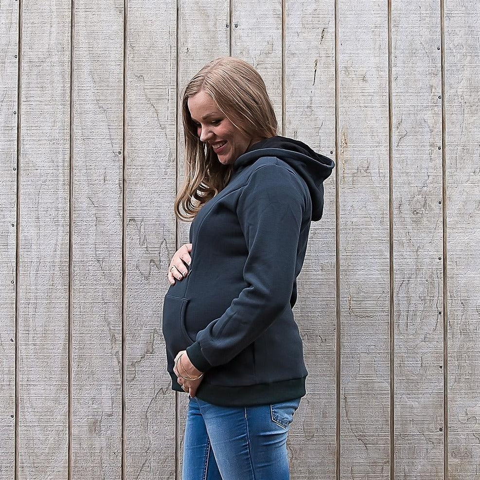 Breastfeeding Hoodie. Maternity Hoodie. Jade Nursing Hoodie. Maternity Jumper. Flourish Maternity Designed in NZ