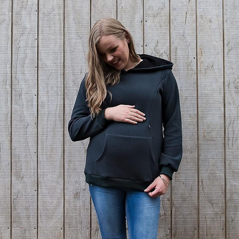 Breastfeeding Hoodie. Maternity Hoodie. Jade Nursing Hoodie. Maternity Jumper. Flourish Maternity Designed in NZ