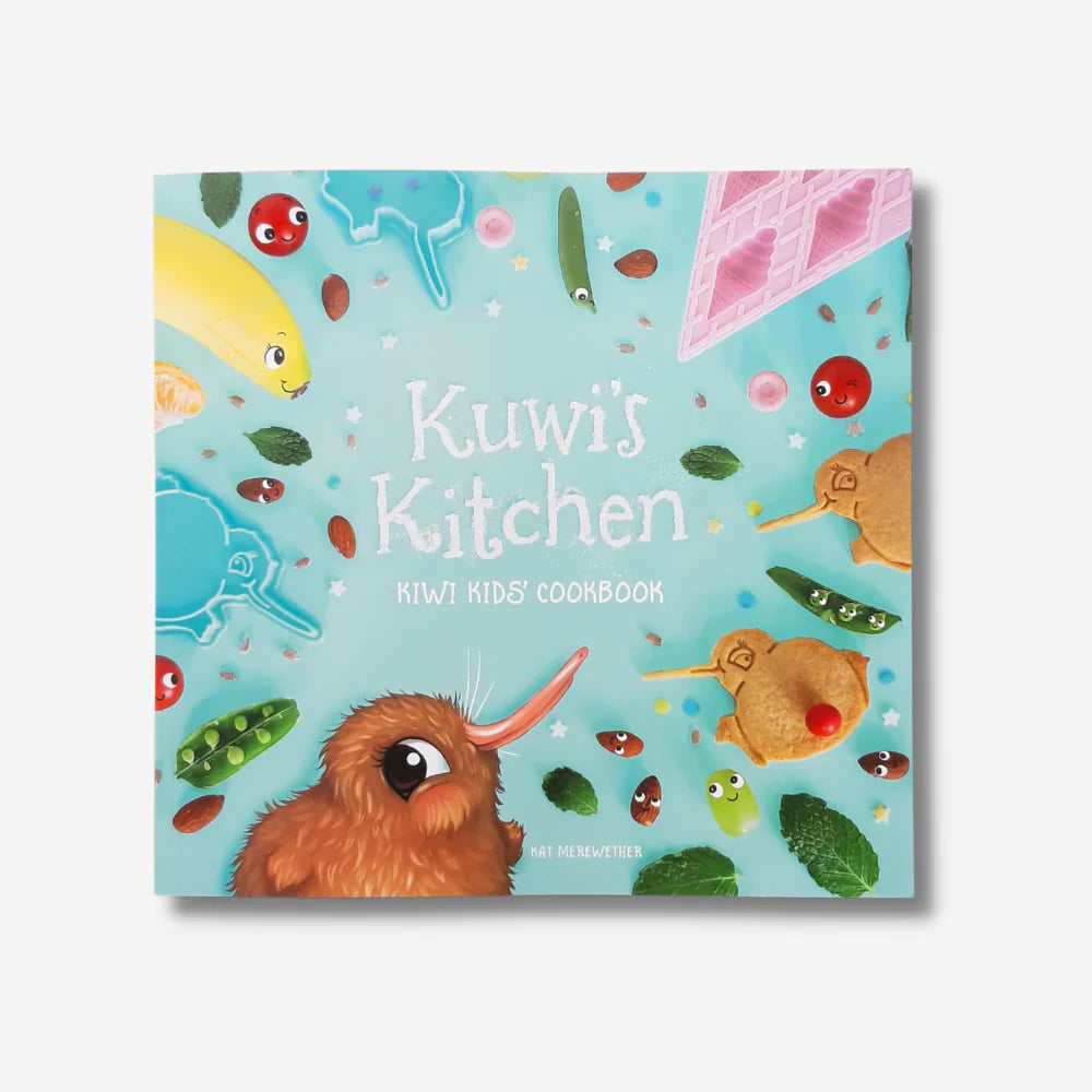 Childrens NZ cookbook. Kuwi's kitchen and free kuwi cookie cutter