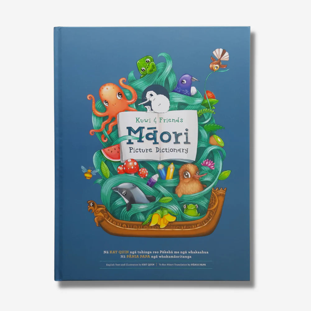 Maori picture dictionary. Maori childrens books nz. NZ childrens books. Kuwi and friends maori picture dictionary.