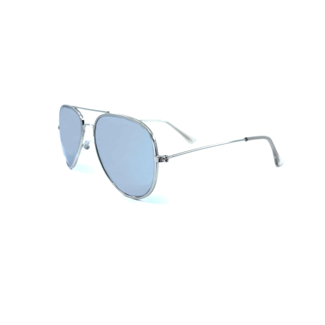 Archer Aviators Sunglasses - silver with mirror lens