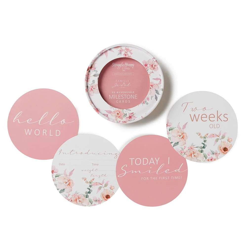 Camille & Jewel Reversible Milestone Cards - Flourish Maternity New Zealand Online maternity, postpartum, mum and baby shop