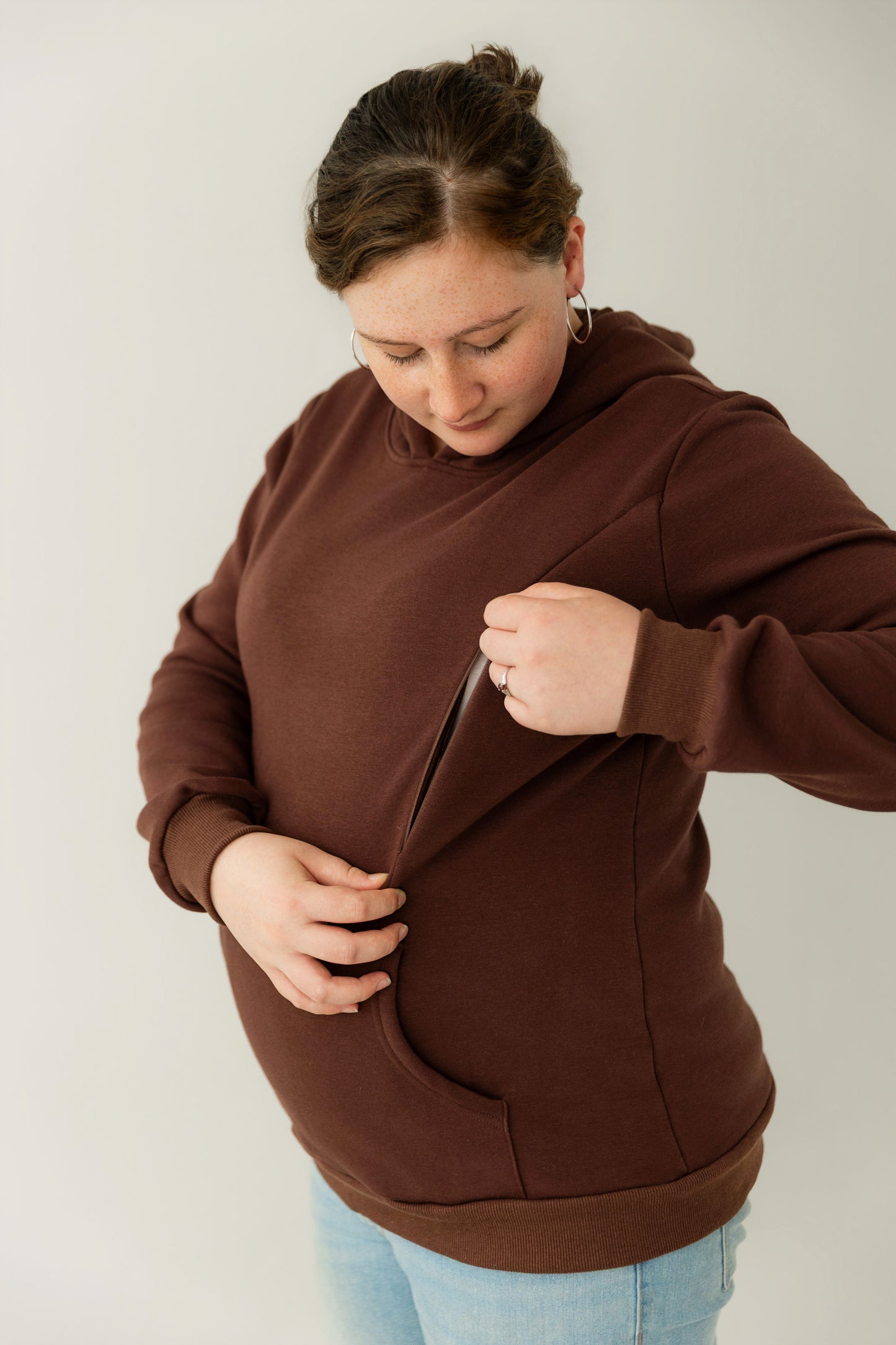 Chocolate Brown Breastfeeding Hoodie