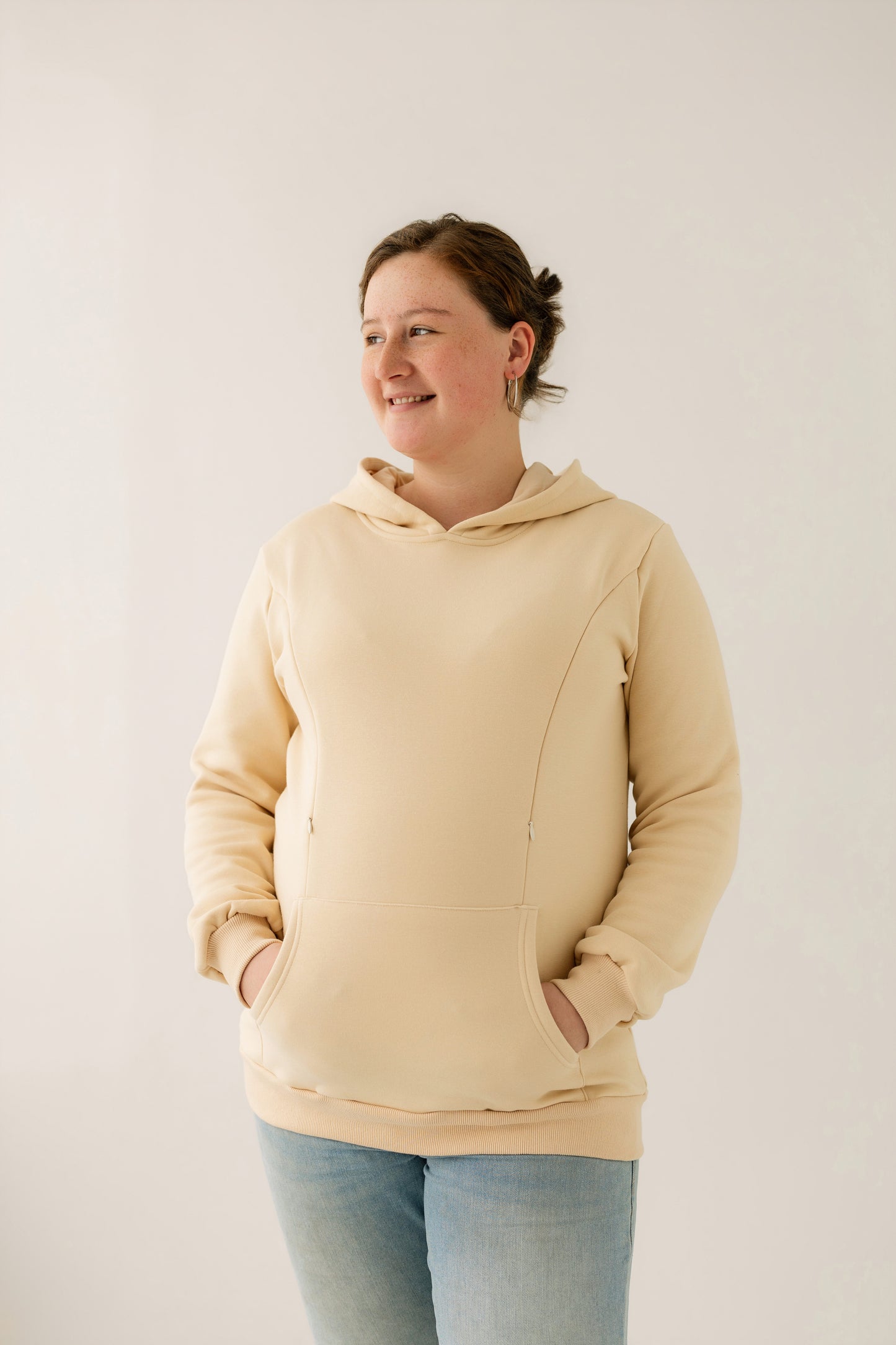 Beige Breastfeeding Hoodie
