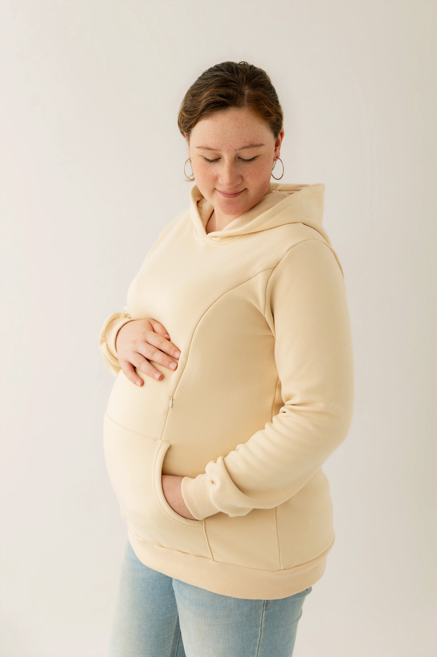 Beige Breastfeeding Hoodie