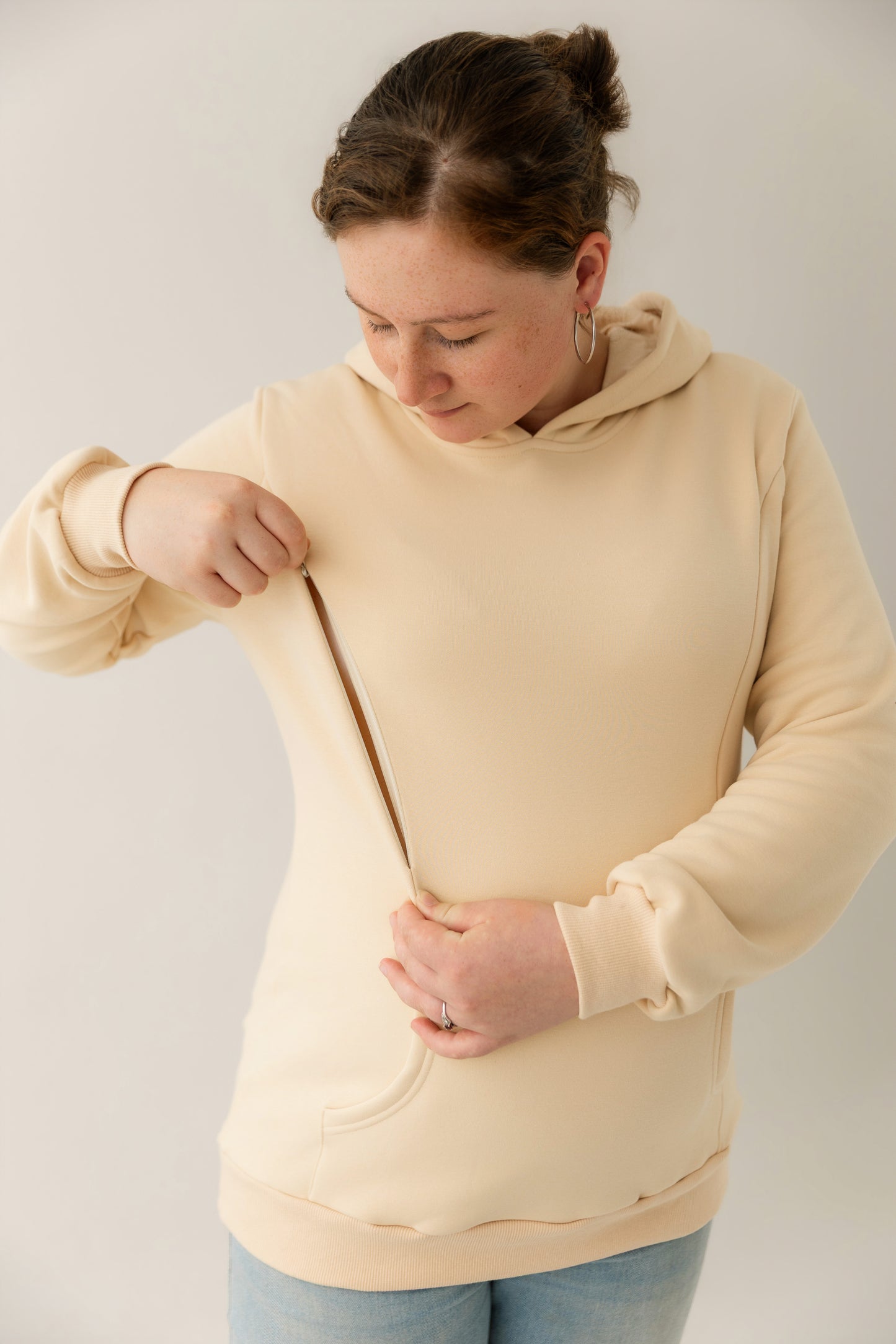 Beige Breastfeeding Hoodie