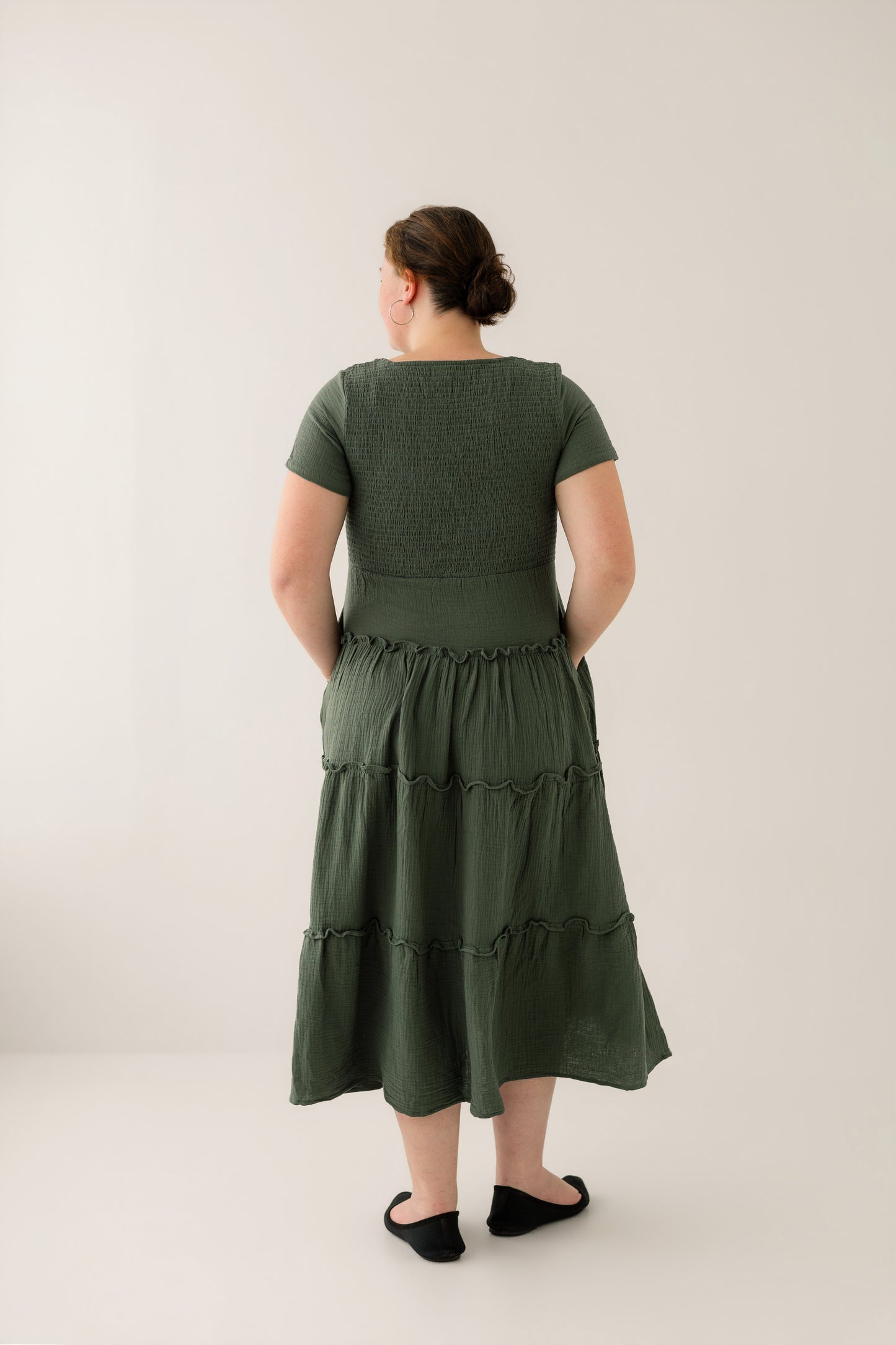 Maternity and breastfeeding dress - Bella Forest Green Dress