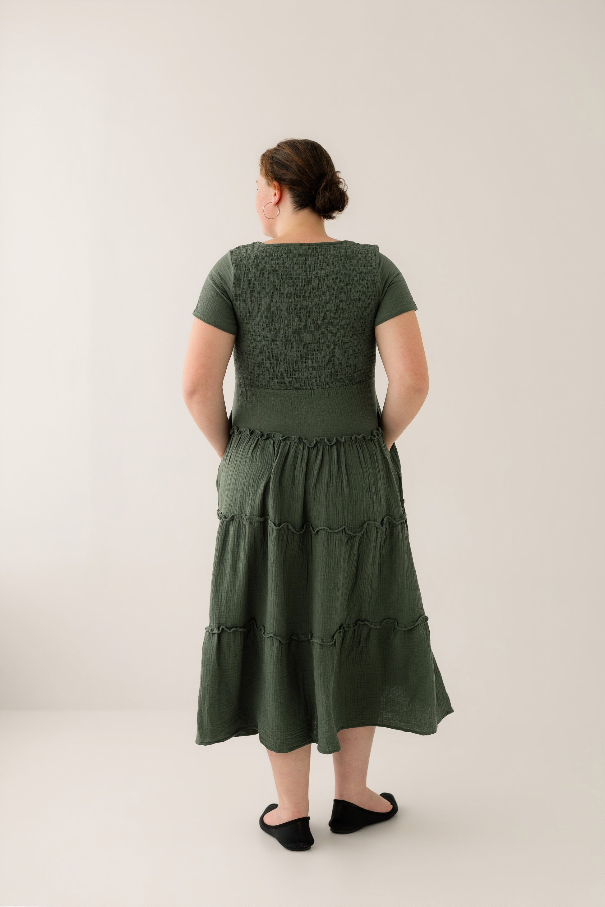 Green Maternity and Breastfeeding Dress