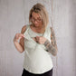 Flourish Maternity NZ - online mum and baby shop. Soft sage pregnancy & breastfeeding singlet top. Discrete breastfeeding access.
