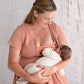 Flourish Maternity NZ - online mum and baby shop. Bella tiered dusty pink dress - pregnancy & breastfeeding flowing dress. Discrete zipper for breastfeeding access with a discretion slip underneath