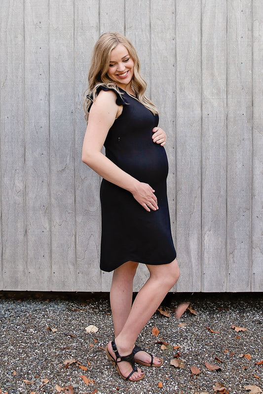 Black Ruffle Sleeve Dress