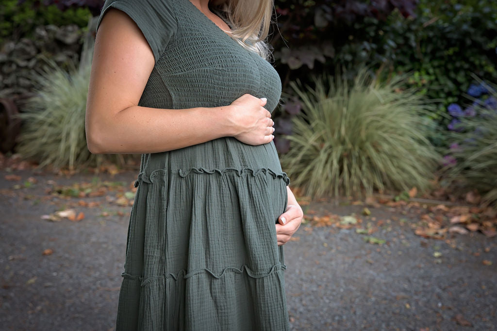 Bella Tiered Dress - Forest Green