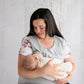 Summer Floral Sleeve Tee in Grey - Zippers-Breastfeeding t-shirt NZ, Maternity t-shirt New Zealand, Flourish Maternity