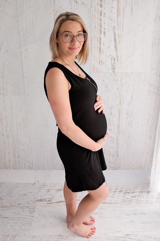 Rose Gold Zipper Dress - Black - Flourish Maternity Breastfeeding Dresses NZ Maternity Dresses New Zealand online mum and baby shop.