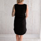 Rose Gold Zipper Dress - Black - Flourish Maternity Breastfeeding Dresses NZ Maternity Dresses New Zealand online mum and baby shop. Back view of dress.