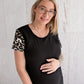 Leopard print breastfeeding tee from Flourish Maternity NZ. Postpartum t shirt.