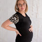 Leopard Print Tee-Breastfeeding t-shirt NZ, Maternity t-shirt NZ, Flourish Maternity New Zealand online mum and baby shop