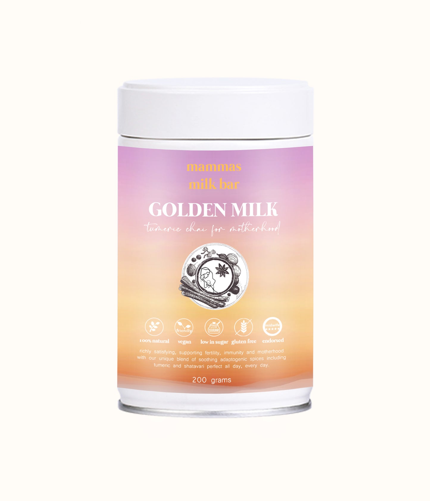 Mammas Milk Bar NZ. Golden Milk tumeric lactation blend. Flourish Maternity New Zealand.