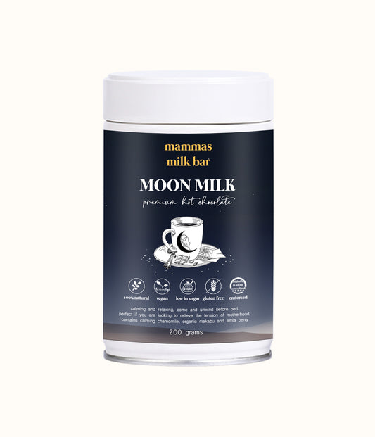 Flourish Maternity online mum and baby shop. Mammas milk bar Moon Milk premium hot chocolate. New Zealand.