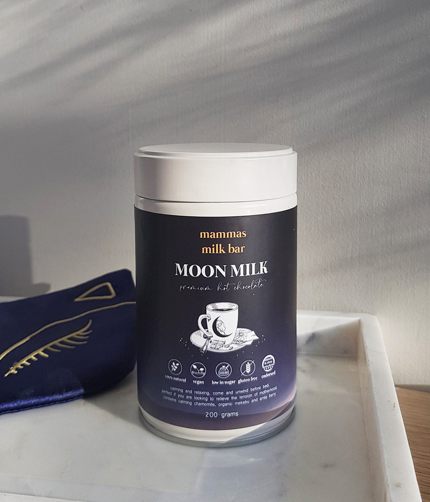 Mammas milk bar Moon Milk premium hot chocolate. Flourish Maternity New Zealand. Online mum and baby shop. 