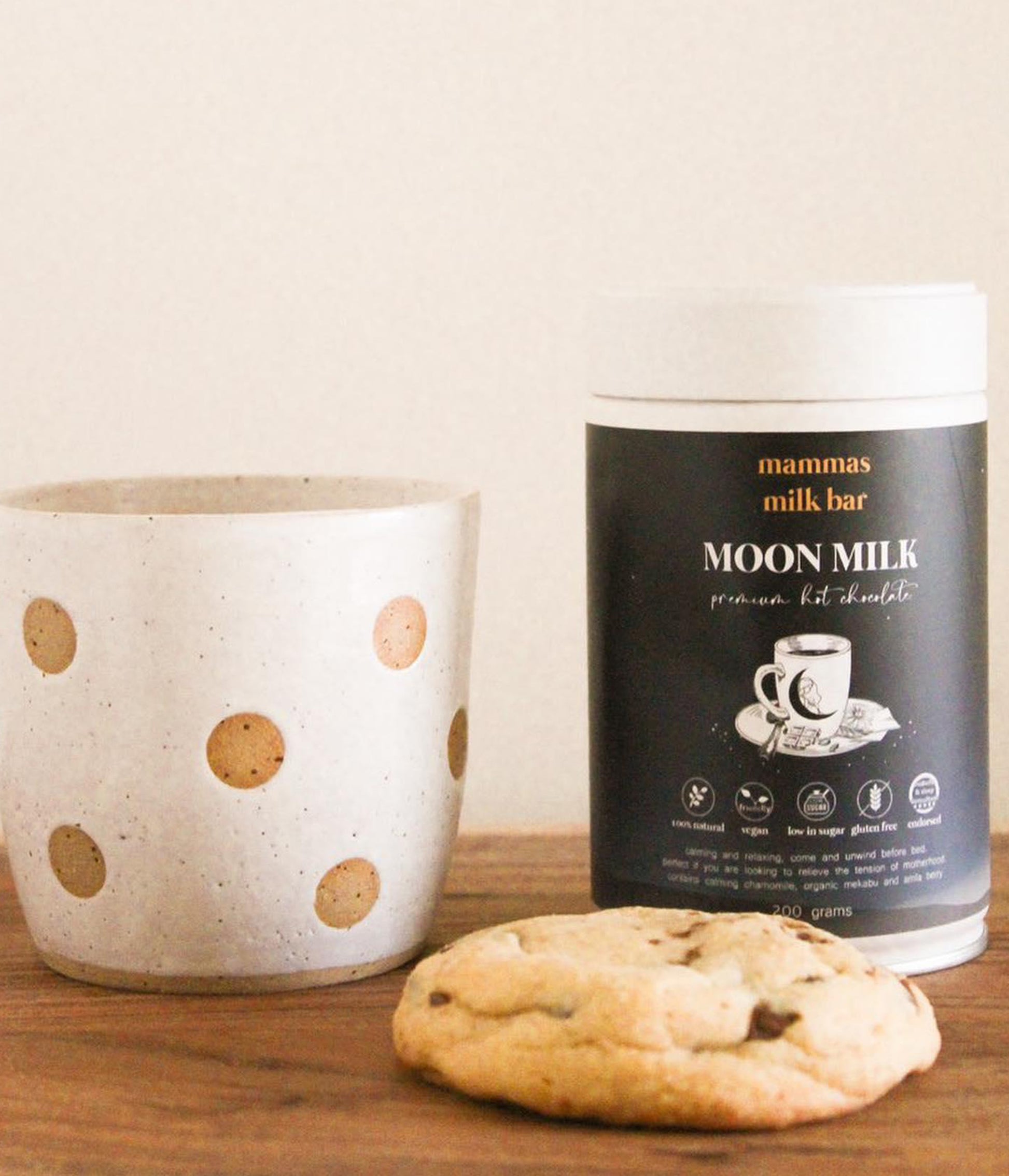 Mammas milk bar Moon Milk premium hot chocolate. Flourish Maternity New Zealand. Online mum and baby shop NZ.