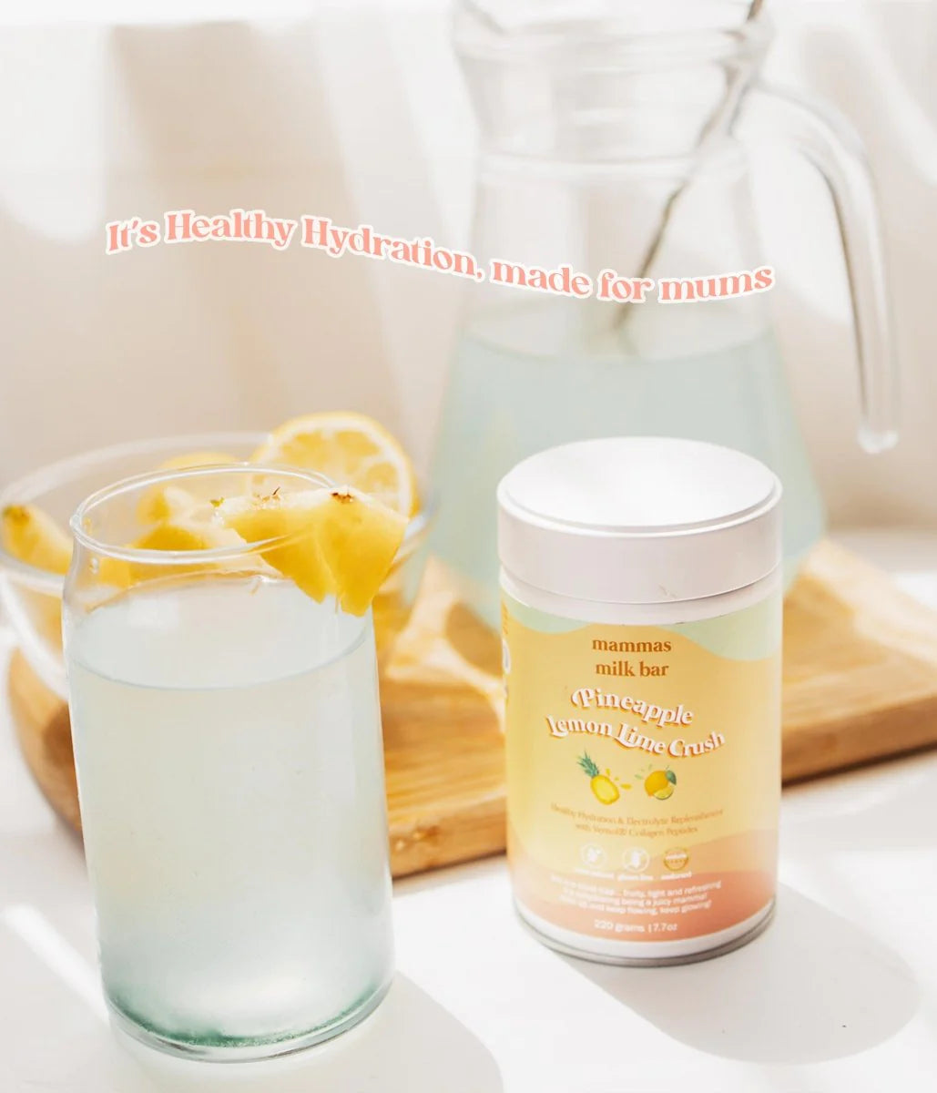 Pineapple Lemon Line Hydration with Collagen peptides at Flourish Maternity NZ from Mammas milk bar