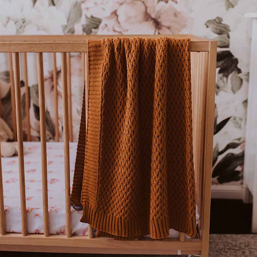 Snuggle Hunny Kids Cream Diamond Knit Organic Baby Blanket Flourish Maternity NZ Online Maternity, postpartum, Mum and Baby shop