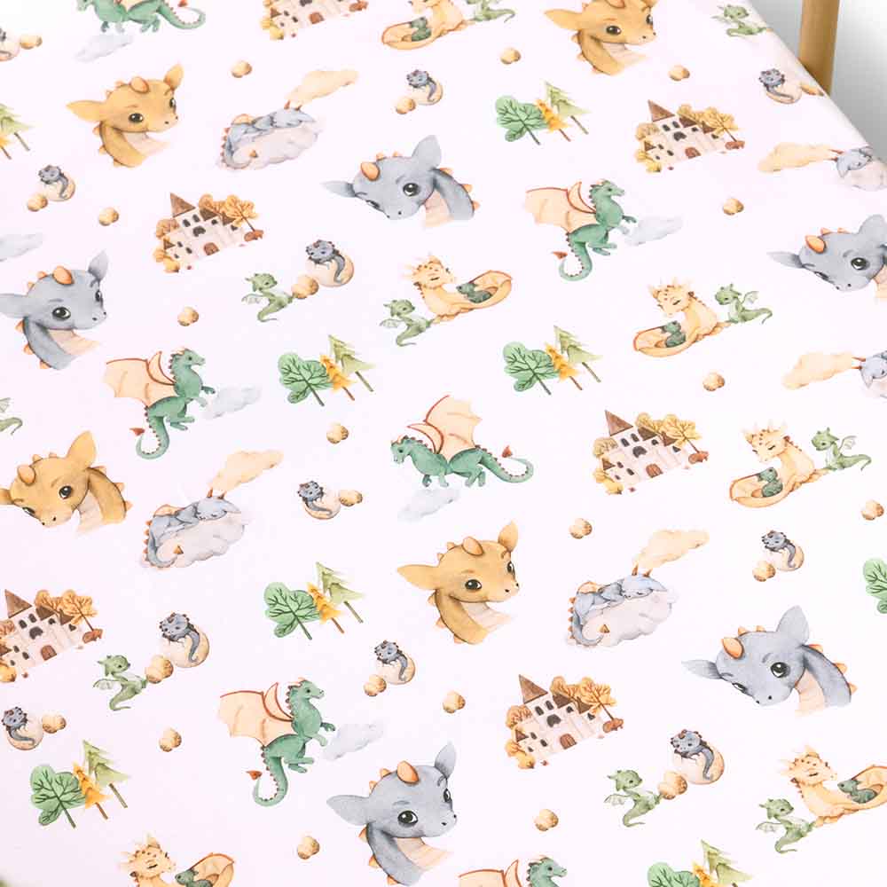 Snuggle Hunny Kids Dragon Cot sheet - limited design -from Flourish Maternity NZ - online mum and baby shop New Zealand.
