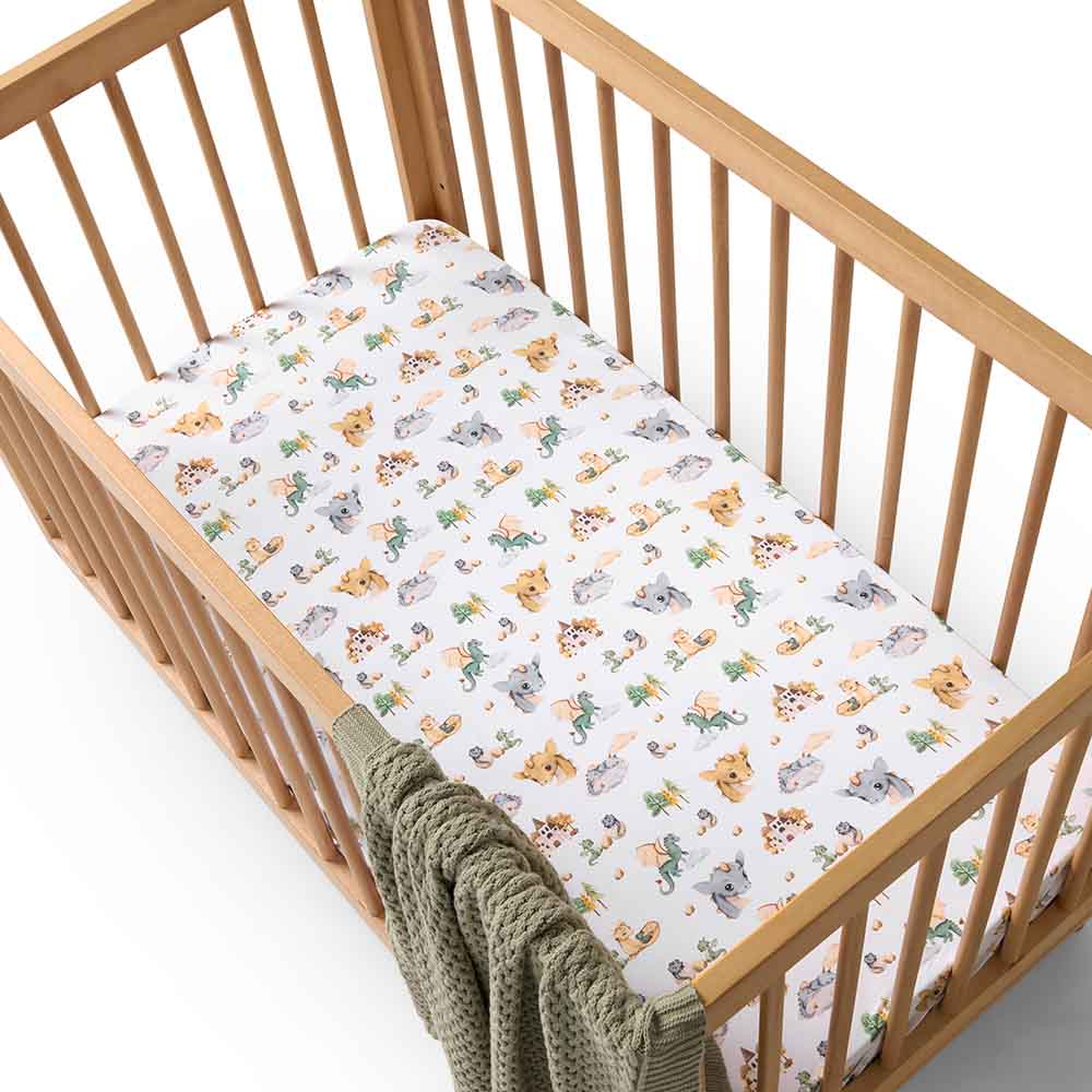 Snuggle Hunny Kids Dragon Cot sheet from Flourish Maternity NZ - online mum and baby shop