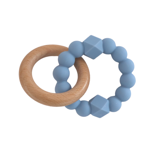 Flourish Maternity NZ - Moon Teether Soft Blue. Mums and Baby online shop