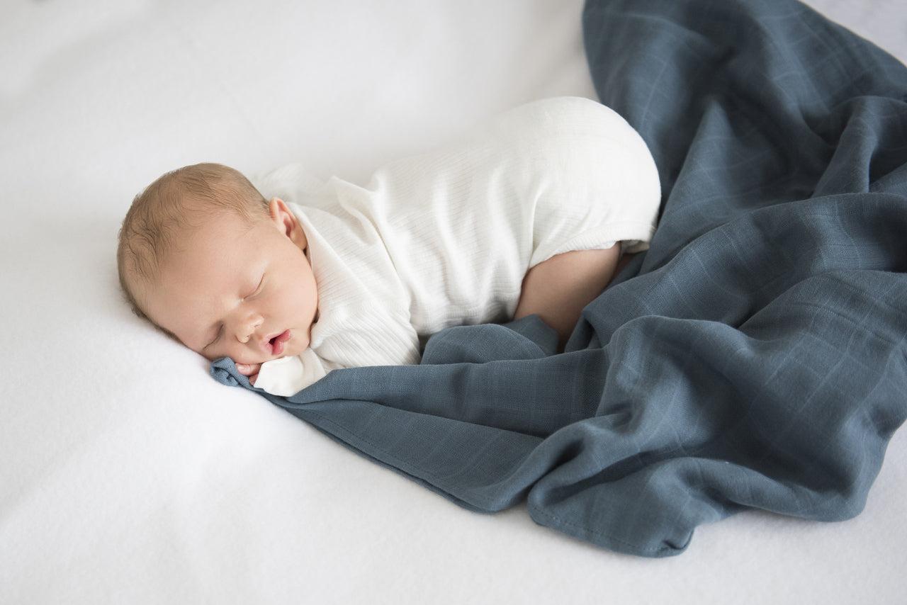 Azure Baby Organic Muslin Wrap-Snuggle Hunny Kids-Baby store NZ Flourish Maternity