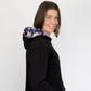 Breastfeeding Hoodie. Maternity Hoodie. Black floral Nursing Hoodie.  Maternity Jumper. Flourish Maternity Designed in NZ