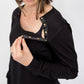 Black Long Sleeve Dome Top-Long Sleeve Breastfeeding Tops NZ Flourish Maternity
