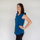 Blue Ruffle Sleeve Tee-Breastfeeding t-shirt NZ, Maternity t-shirt NZ, Flourish Maternity