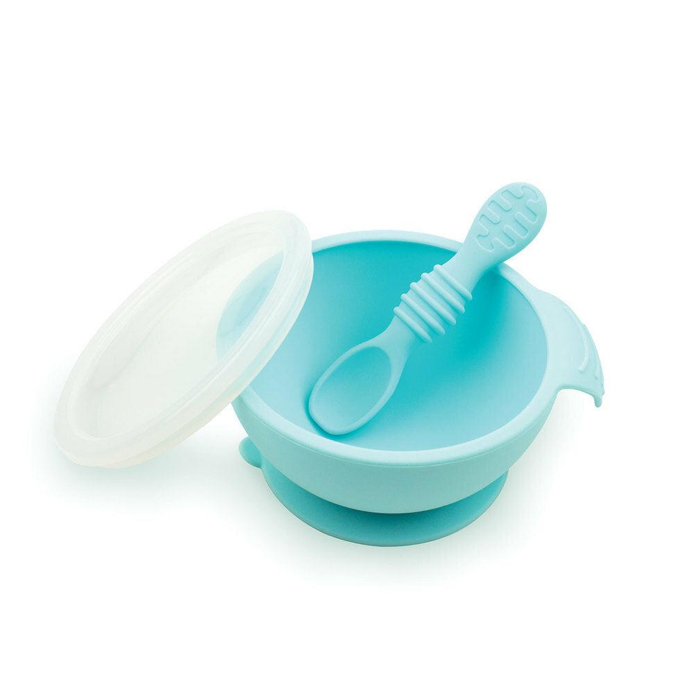 Babies first feeding set bowl with lid and spoon. New Zealand