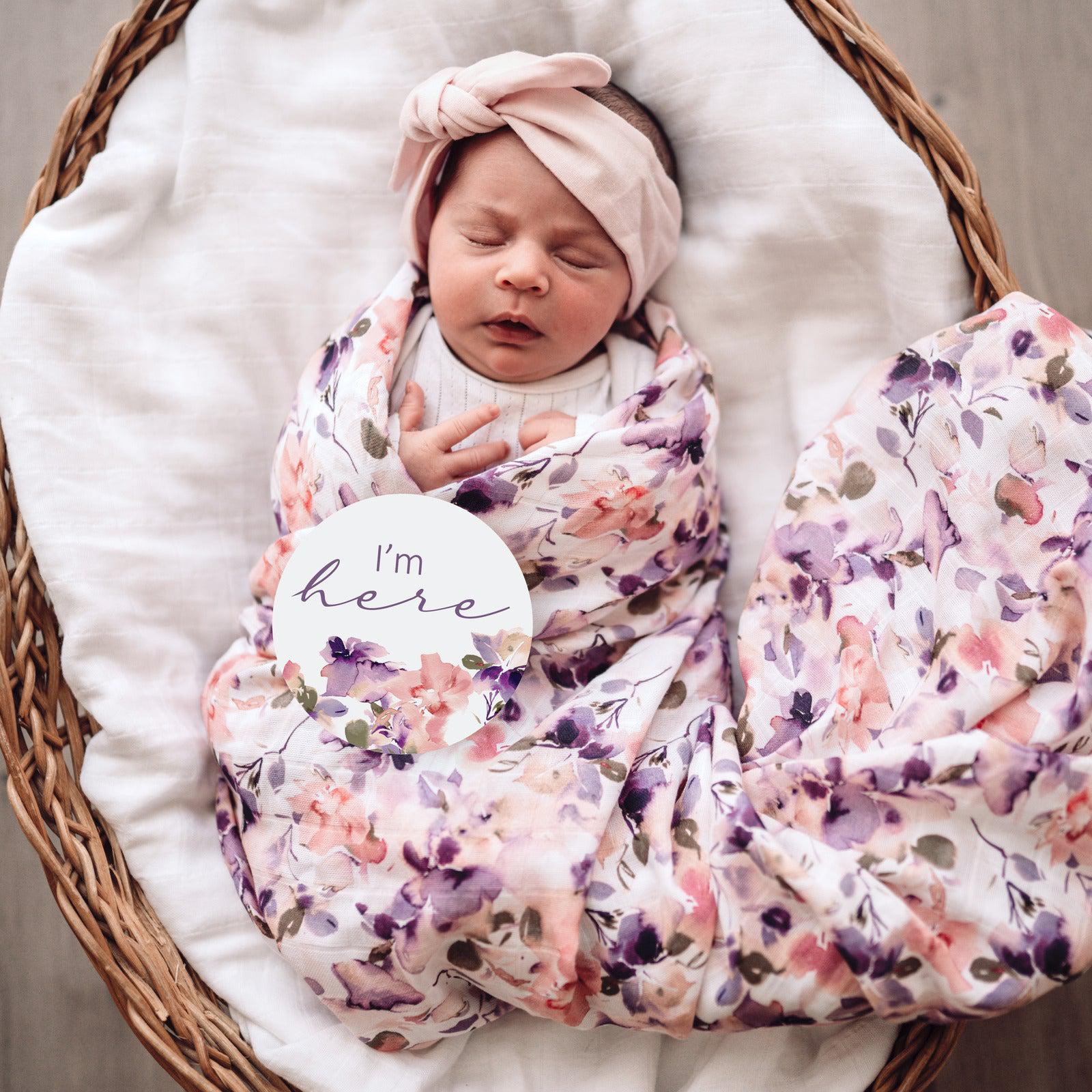 Blushing Beauty & Musk Pink Reversible Milestone Cards-Snuggle Hunny Kids-Baby store NZ Flourish Maternity