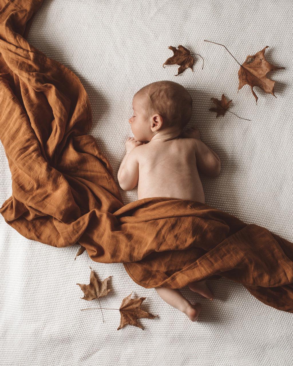 Bronze Baby Organic Muslin Wrap-Snuggle Hunny Kids-Baby store NZ Flourish Maternity