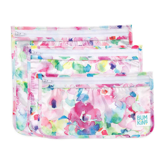 Clear travel bags, great for inside diaper bags. Flourish Maternity New Zealand