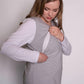 Grey/White Long Sleeve Top-Long Sleeve Breastfeeding Tops NZ Flourish Maternity