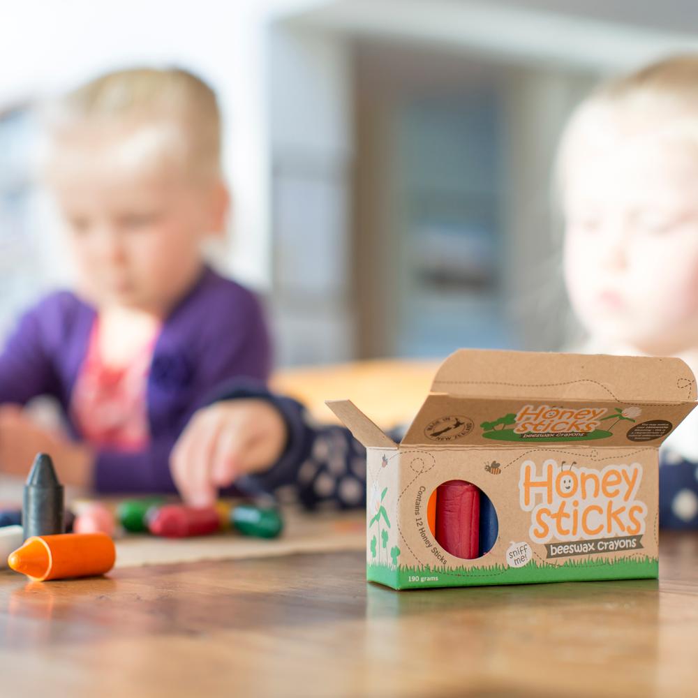Honeysticks beeswax crayons, no nasty chemicals, great for toddlers. Flourish Maternity New Zealand