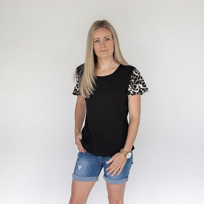 Leopard Print Tee-Breastfeeding t-shirt NZ, Maternity t-shirt NZ, Flourish Maternity