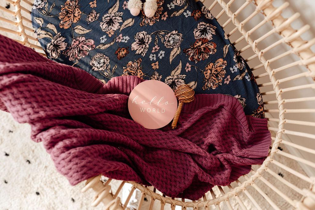 Mauve | Diamond Knit Baby Blanket-Snuggle Hunny Kids-Baby store NZ Flourish Maternity