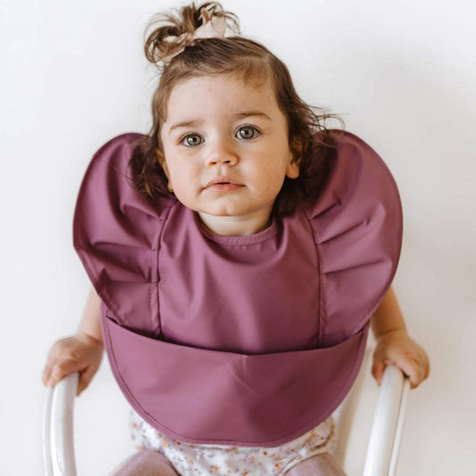 Mauve Snuggle Bib Waterproof-Snuggle Hunny Kids- Baby Store NZ Flourish Maternity