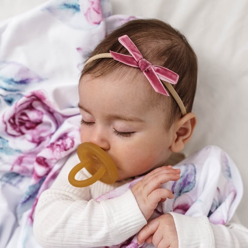 Mauve Velvet Bow- Baby store NZ Flourish Maternity