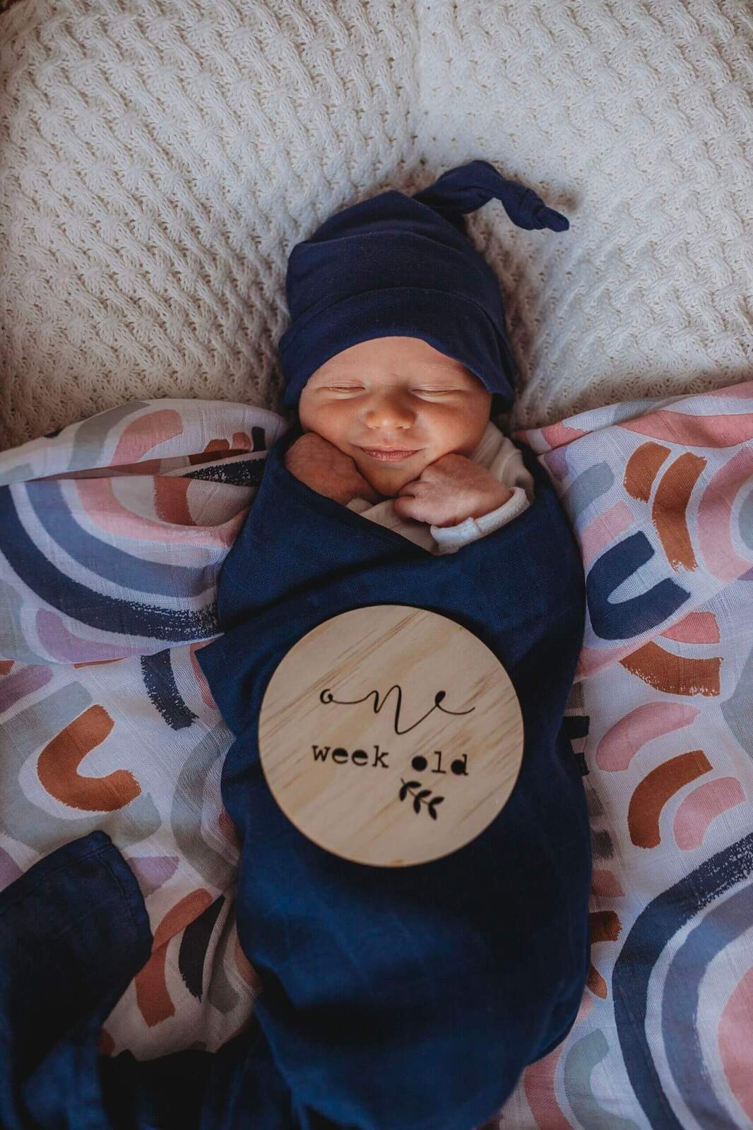 Navy Baby Organic Muslin Wrap-Snuggle Hunny Kids-Baby store NZ Flourish Maternity