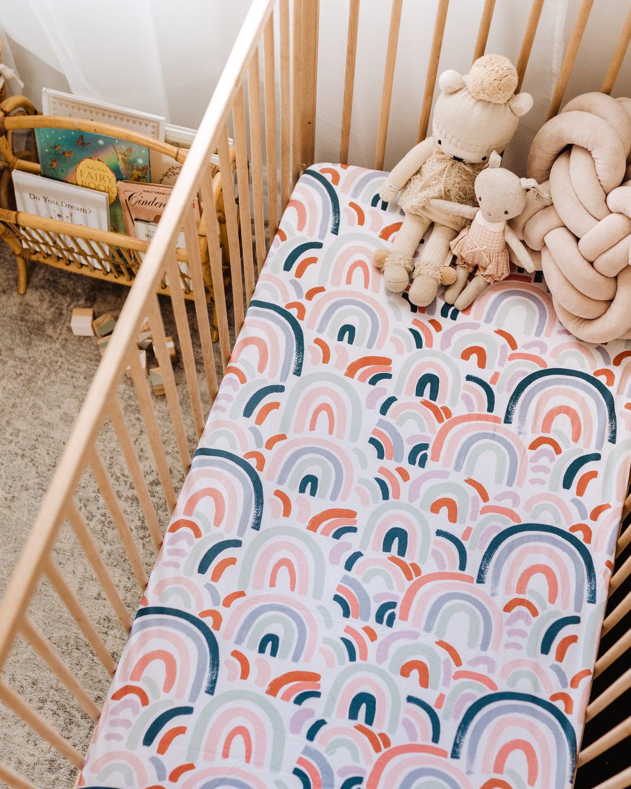 Rainbow Baby Fitted Cot Sheet-Cot Sheet-Snuggle Hunny Kids-Baby Store NZ Flourish Maternity
